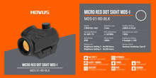 Cargar imagen en el visor de la galería, Novus Optic Micro Red Dot Sight MDS1
